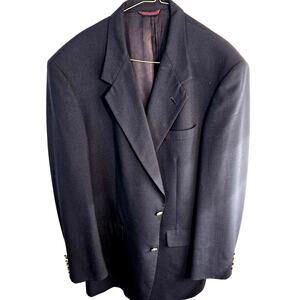 Van Heusen Men's Blazer 42L 42 L Long Black Suit Coat 2 Button Sport Jacket